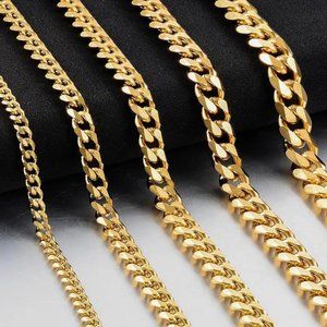 Men's Stainless Steel Cuban Link Chain Necklace Thick 7.0mm Length 24''